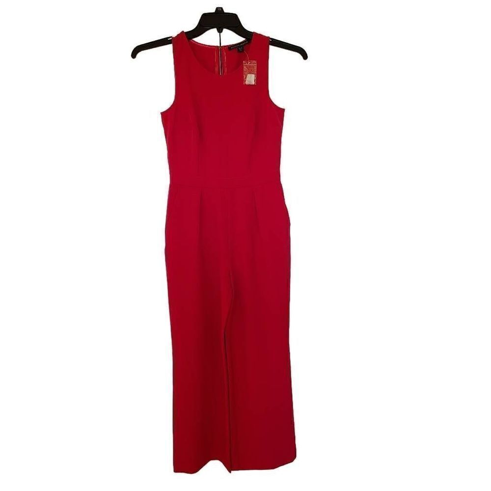 Boston Proper Womens Sleeveless Jumpsuit Back Zip Side Pockets Pink Size 0 - Picture 4 of 14